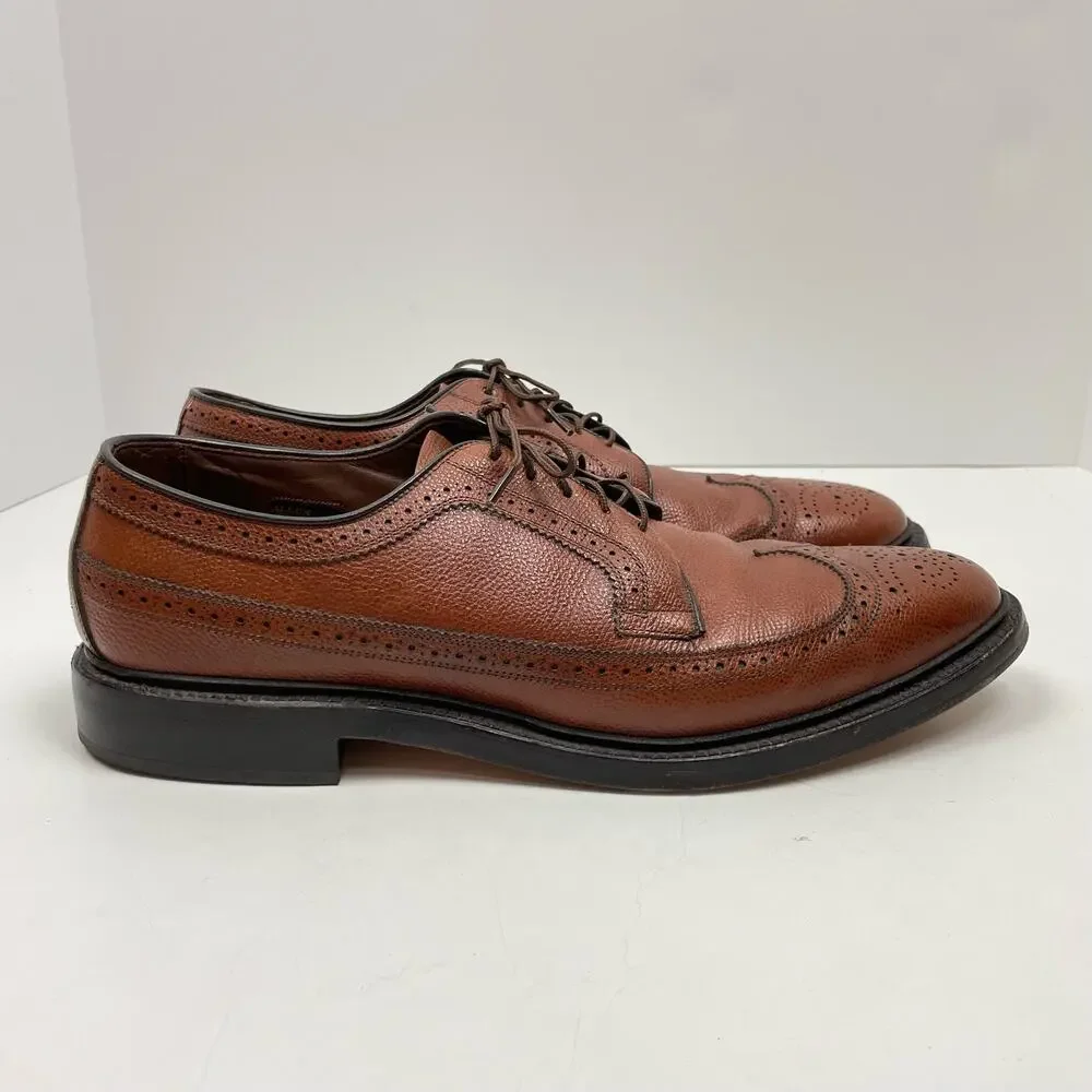 Allen Edmonds | AA Narrow MacNeil Brown Leather Long Wingtip Oxfords Dress Shoes